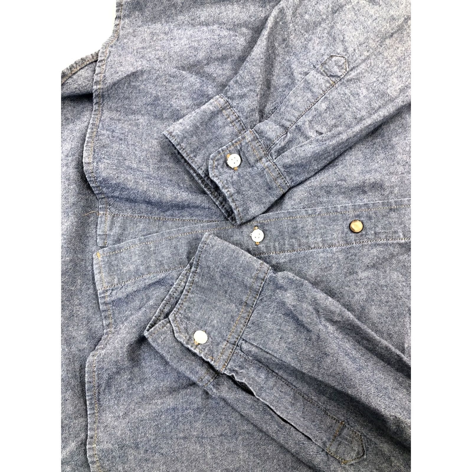 Wrangler VINTAGE Wrangler Retro Premium Snap Button Shirt Men's 2XL Denim Blue Western Jean Shirt Size US XXL / EU 58 / 5 - 5 Thumbnail