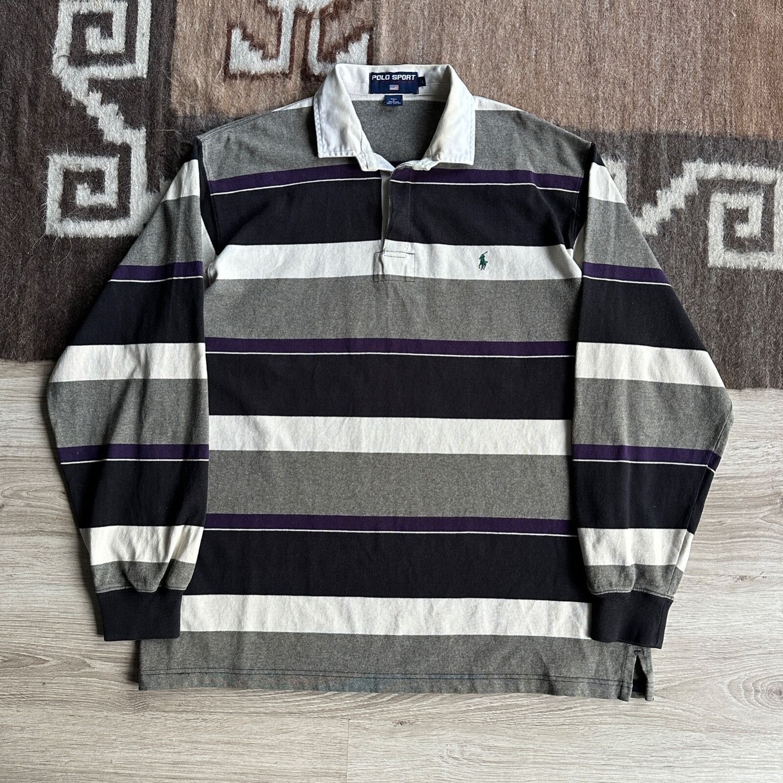 Ralph Lauren Sport Polo Sport Ralph Lauren Vintage Stripped Rugby Shirt 9101AC Size US L / EU 52-54 / 3 - 3 Thumbnail