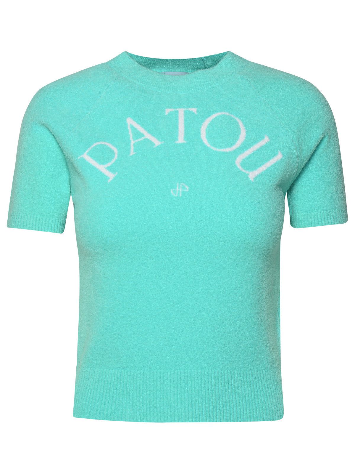 image of Patou Teal Cotton Blend Sweater in Light Blue, Women's (Size Small)