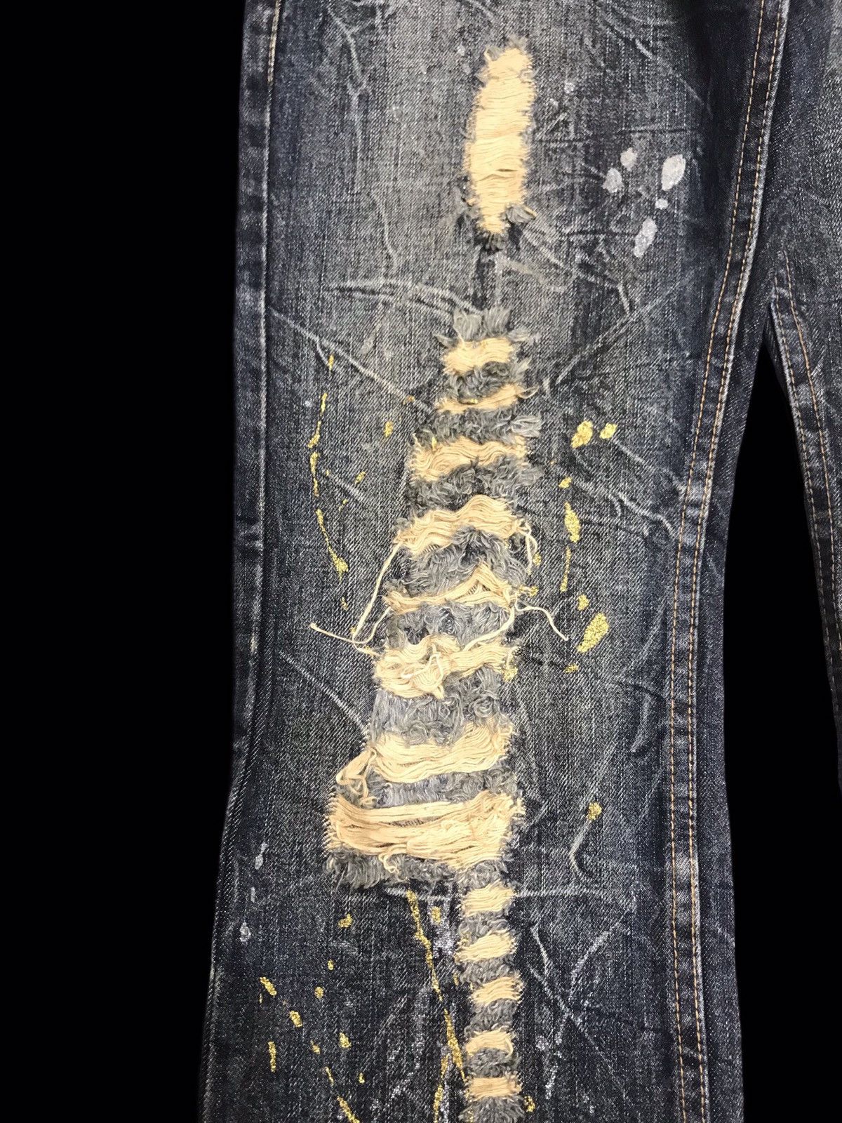 Seditionaries 💥FLARE💥K.U.I Distressed Painter Flare Denim F143 Size US 33 - 6 Thumbnail