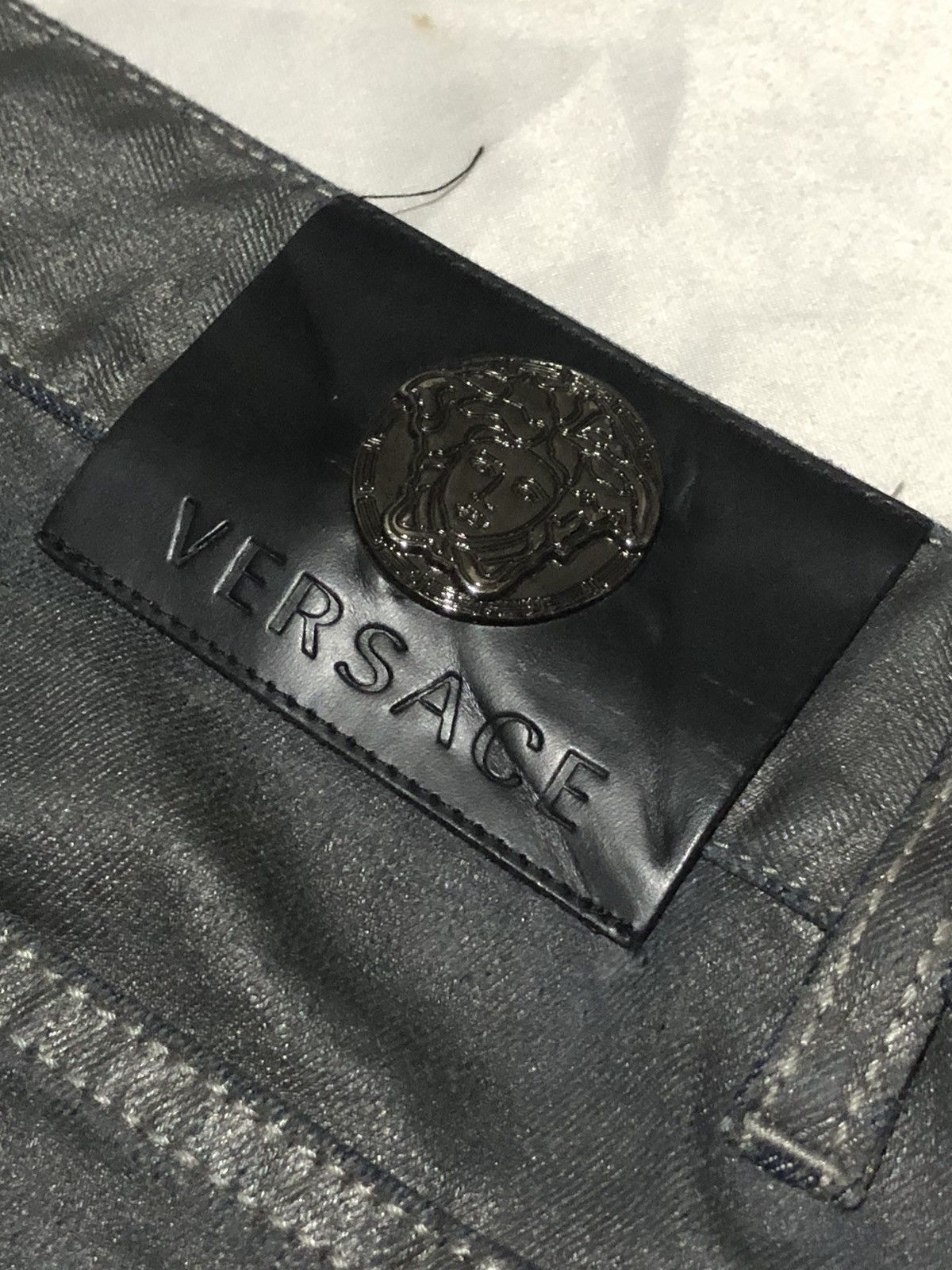 Versace GIANNI VERSACE SILVER WAXED COATED 3D LOGO Size US 34 / EU 50 - 6 Thumbnail