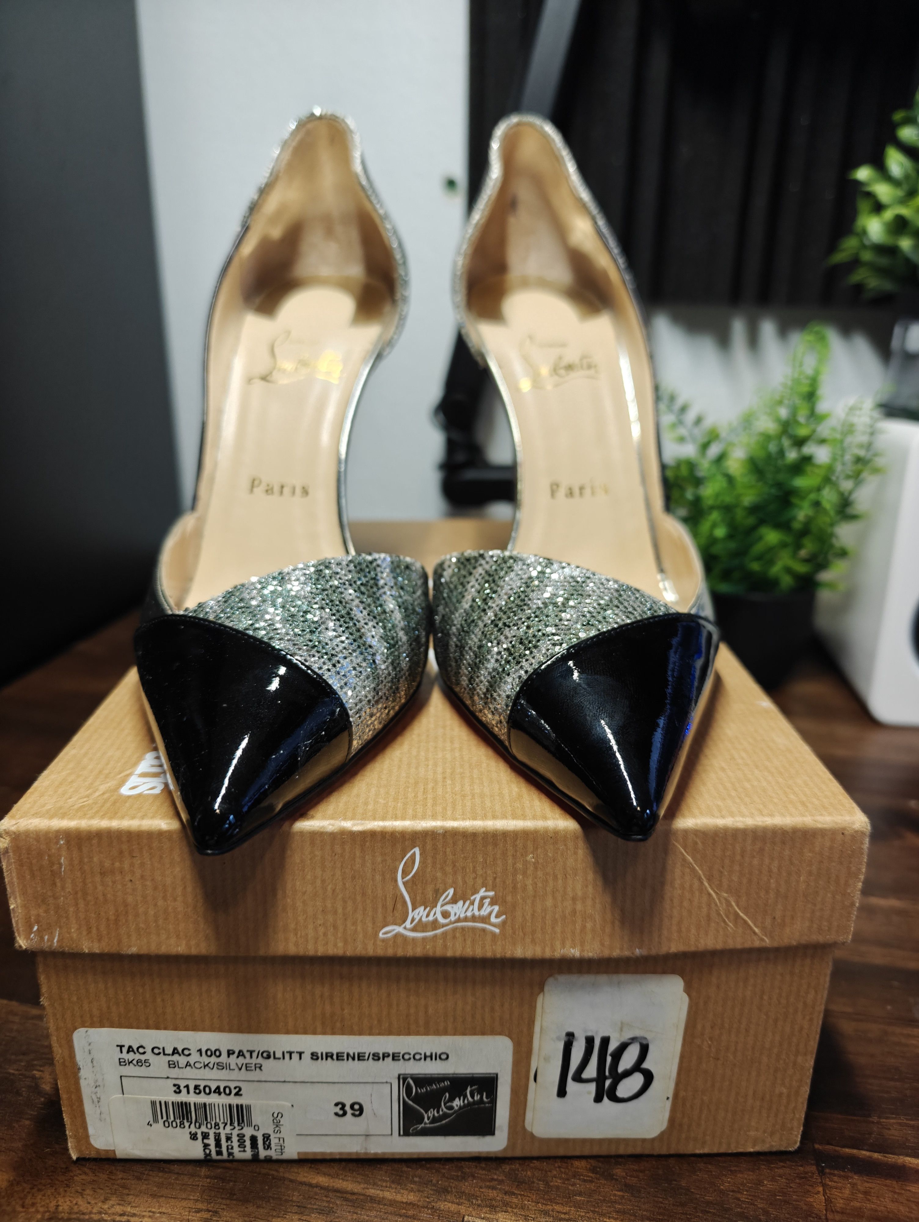Christian Louboutin Christian Loubiton Tac Clac 100 Pat Glitter Sirene Specchio Size US 9 / IT 39 - 4 Thumbnail