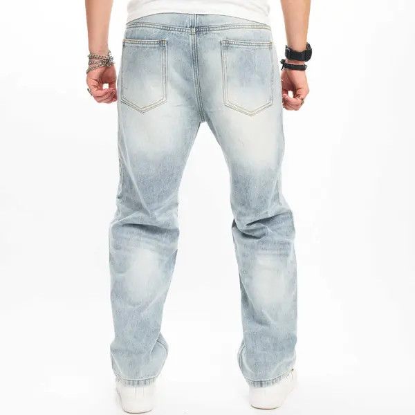 Japanese Brand Hazaki x Kida Men's street retro washed loose straight jeans Size US 32 / EU 48 - 5 Thumbnail