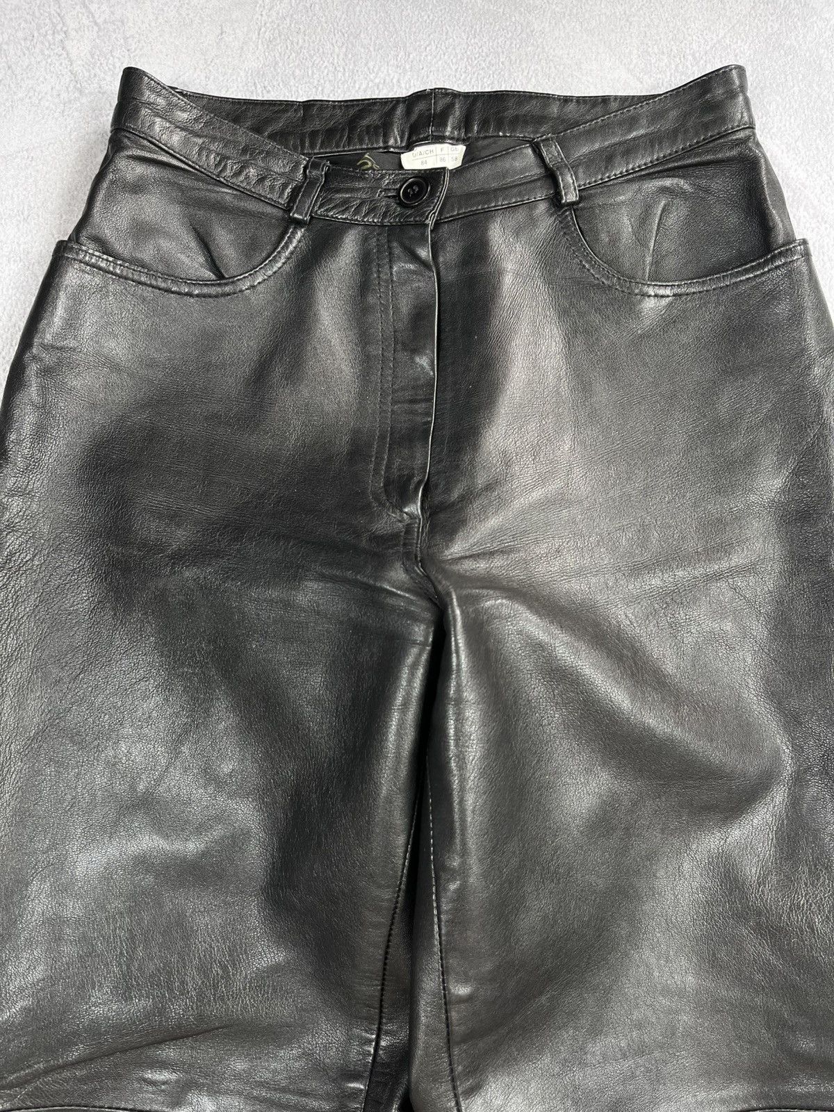 Genuine Leather × Leather × Vintage Vintage Y2K leather biker unisex pants avant garde opium Size US 30 / EU 46 - 2 Thumbnail