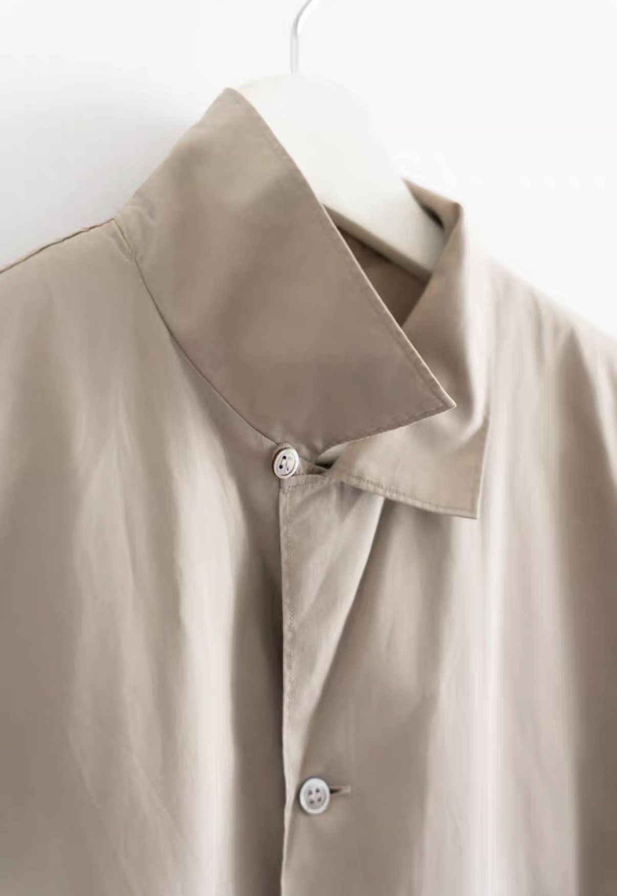 Yohji Yamamoto Yohji Yamamoto 80s Milk Tea Color Cuban Collar Shirt K4 Size US M / EU 48-50 / 2 - 4 Thumbnail