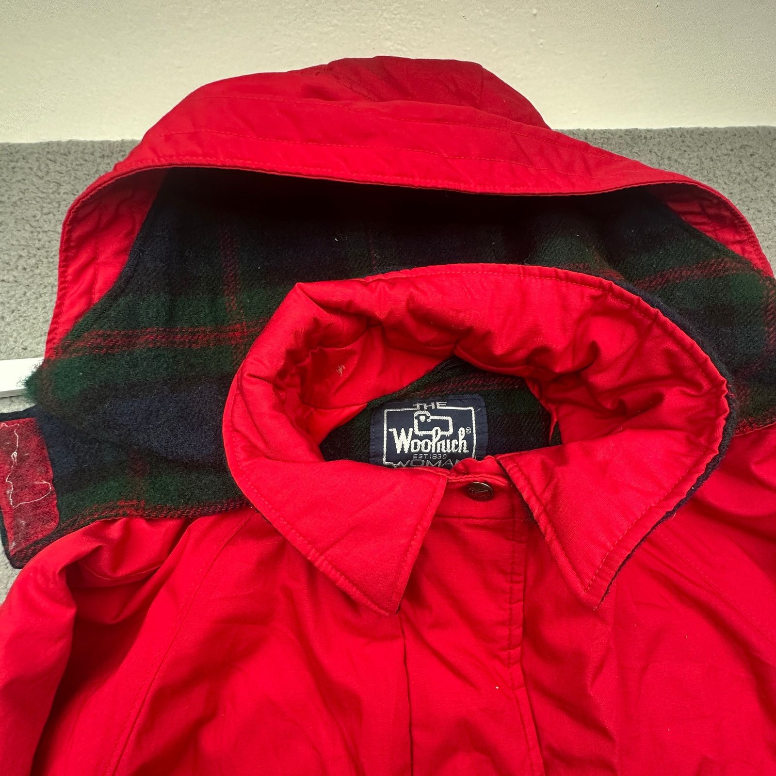 Woolrich Woolen Mills VTG Woolrich Long Parka Womens Large Wool Plaid Lined Red Size L / US 10 / IT 46 - 10 Thumbnail