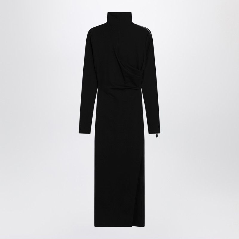 The Attico Black Turtleneck Dress With Zip Detail