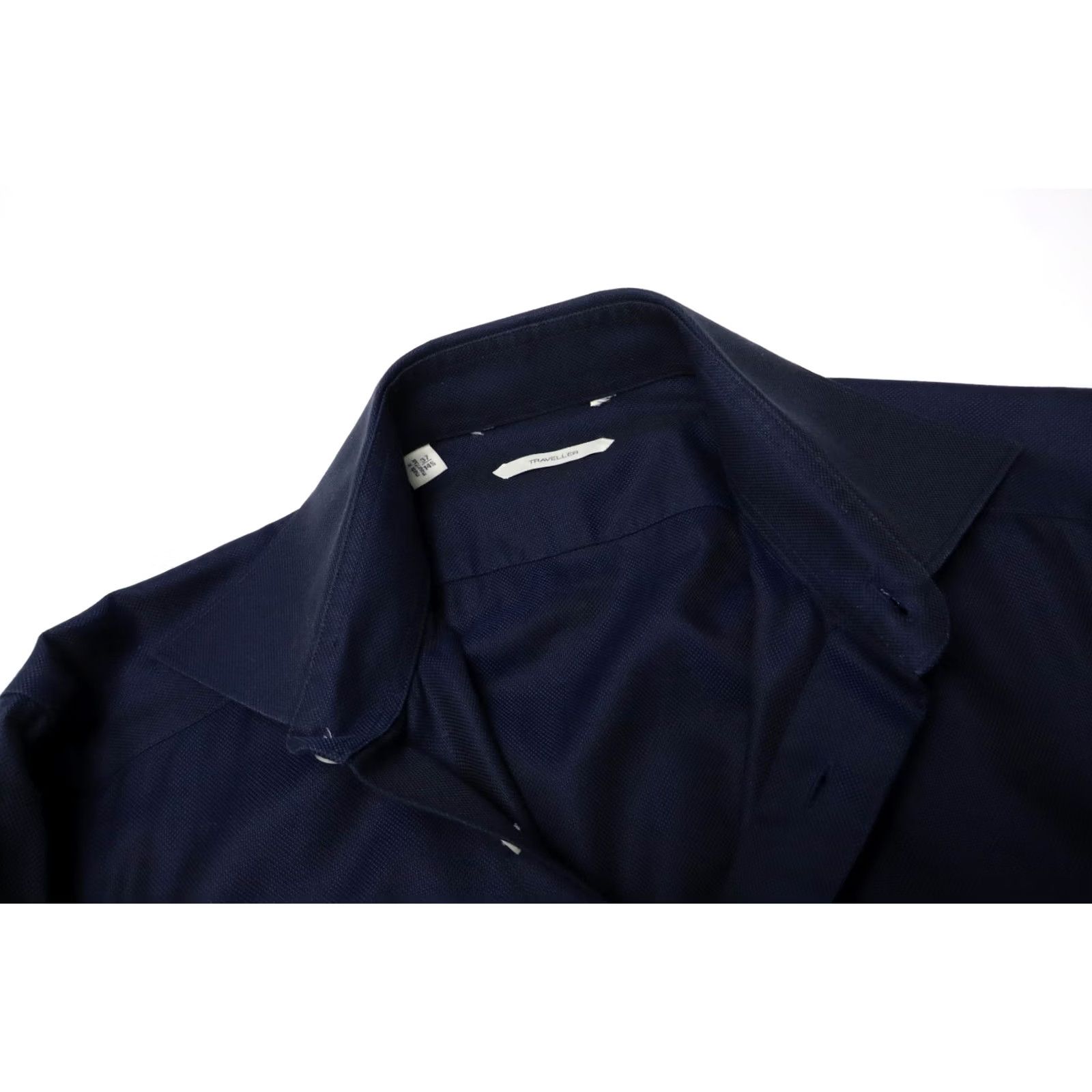 Suitsupply Suitsupply Traveller Shirt Men's 37/14 1/2 Navy Blue Button-Up Spread Collar Shirt Mens Blues 37/14 1/2 Size US M / EU 48-50 / 2 - 4 Thumbnail
