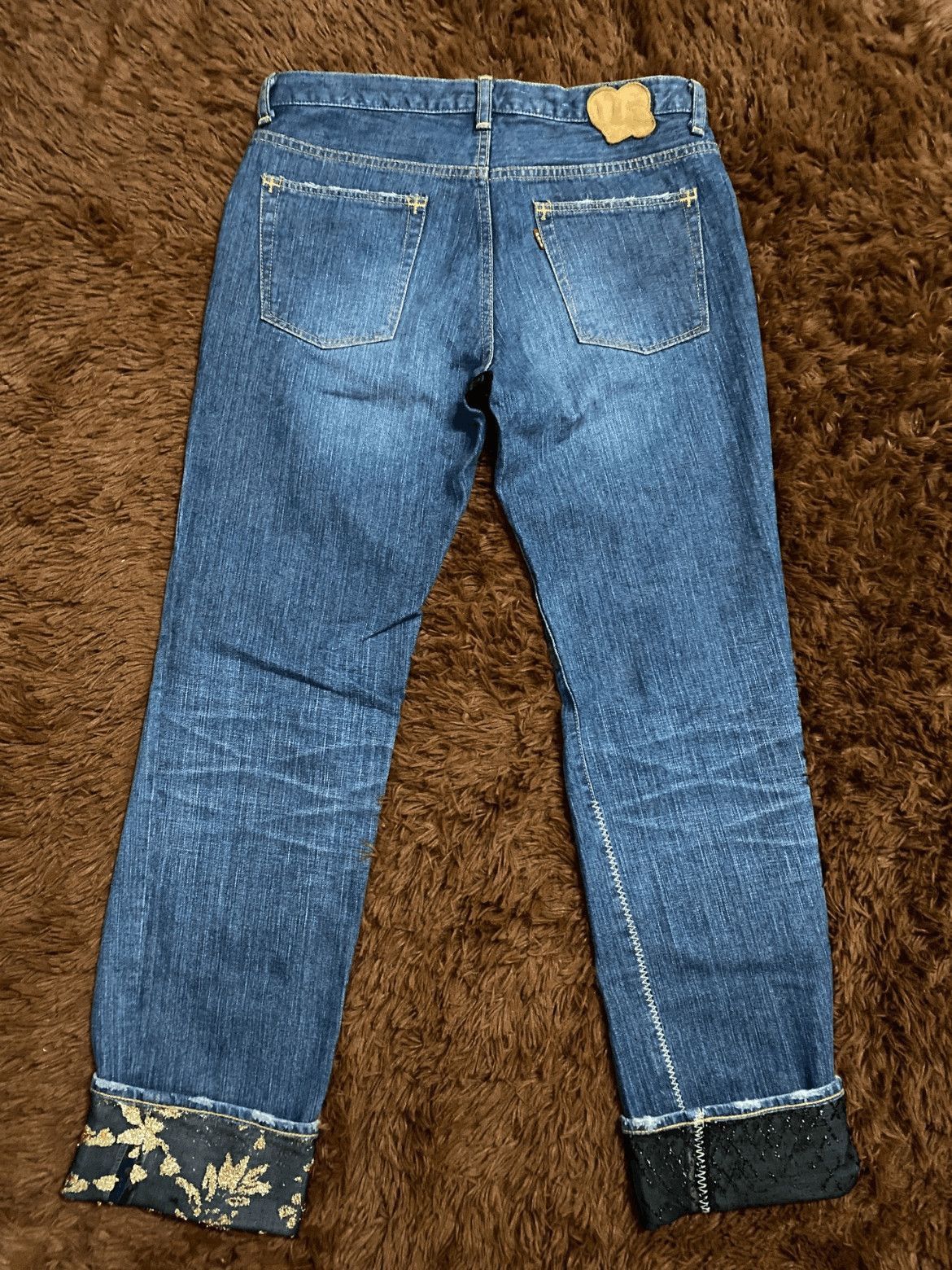 Number (N)ine Sz 3x32 Number Nine 03AW Velvet Patch Denim-2508 Size US 32 / EU 48 - 2 Thumbnail