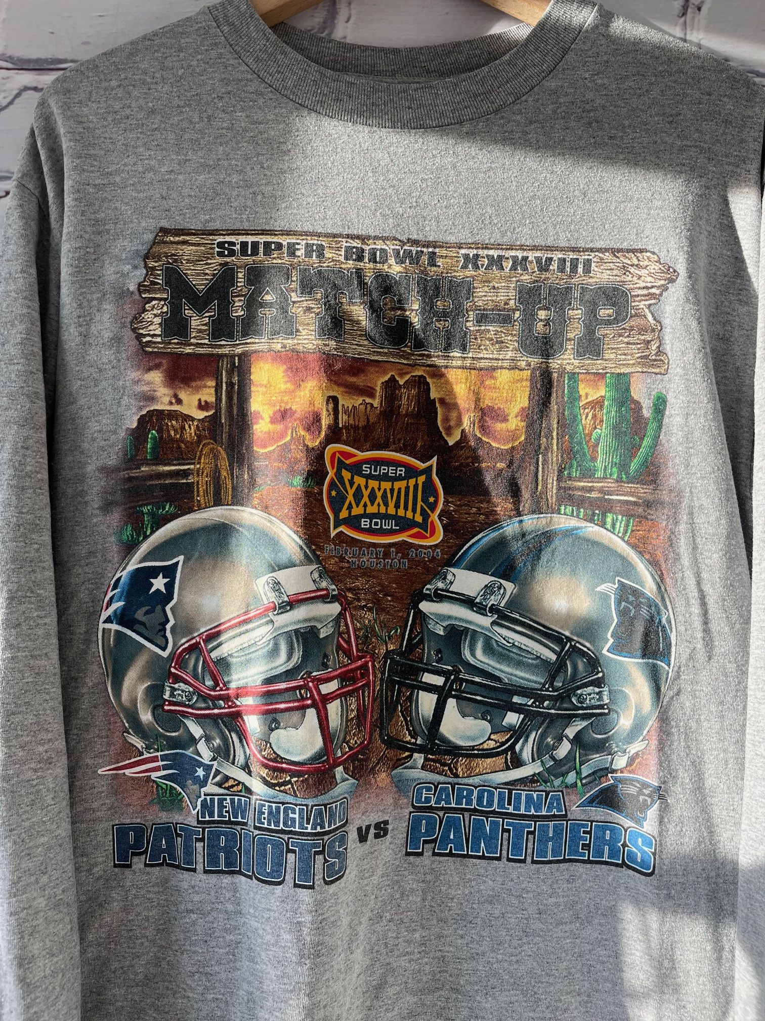 NFL 2004 Super Bowl Patriots vs Panthers Longsleeve T-Shirt Size US M / EU 48-50 / 2 - 2 Thumbnail