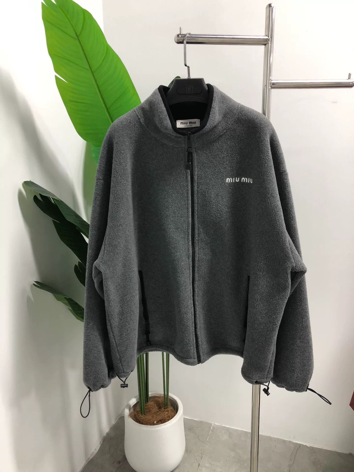 Miu Miu Miu Miu Gray Fleece Jacket XS Size XS / US 0-2 / IT 36-38 - 1 Thumbnail