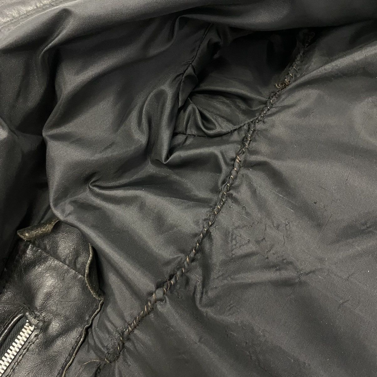 Japanese Brand × Vintage Vtg 60s 70s Excelled Black Leather Cafe Racer Moto Jacket Size US M / EU 48-50 / 2 - 15 Thumbnail