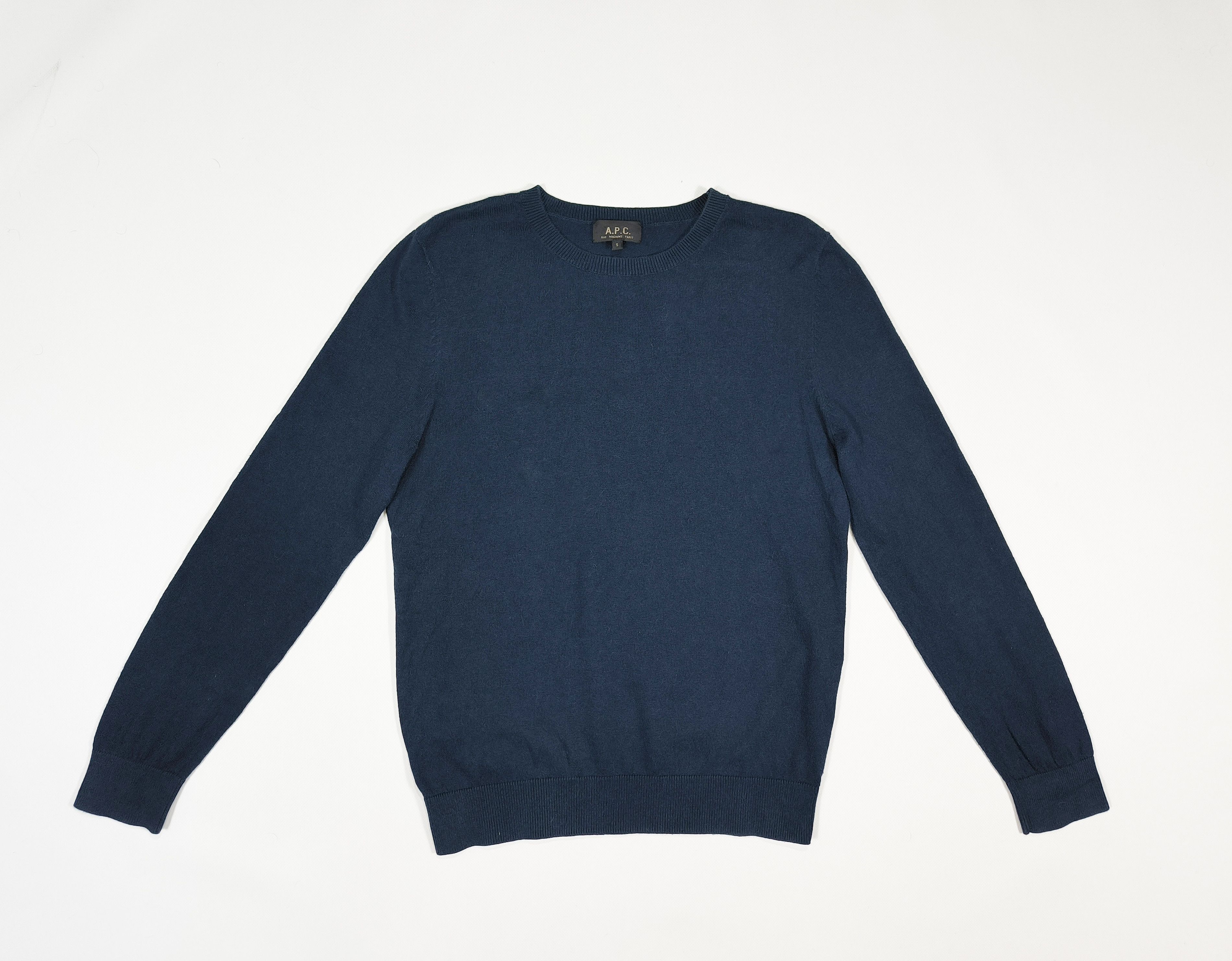 A.P.C. Paris Cotton Cashmere Navy Pullover Sweater Size S