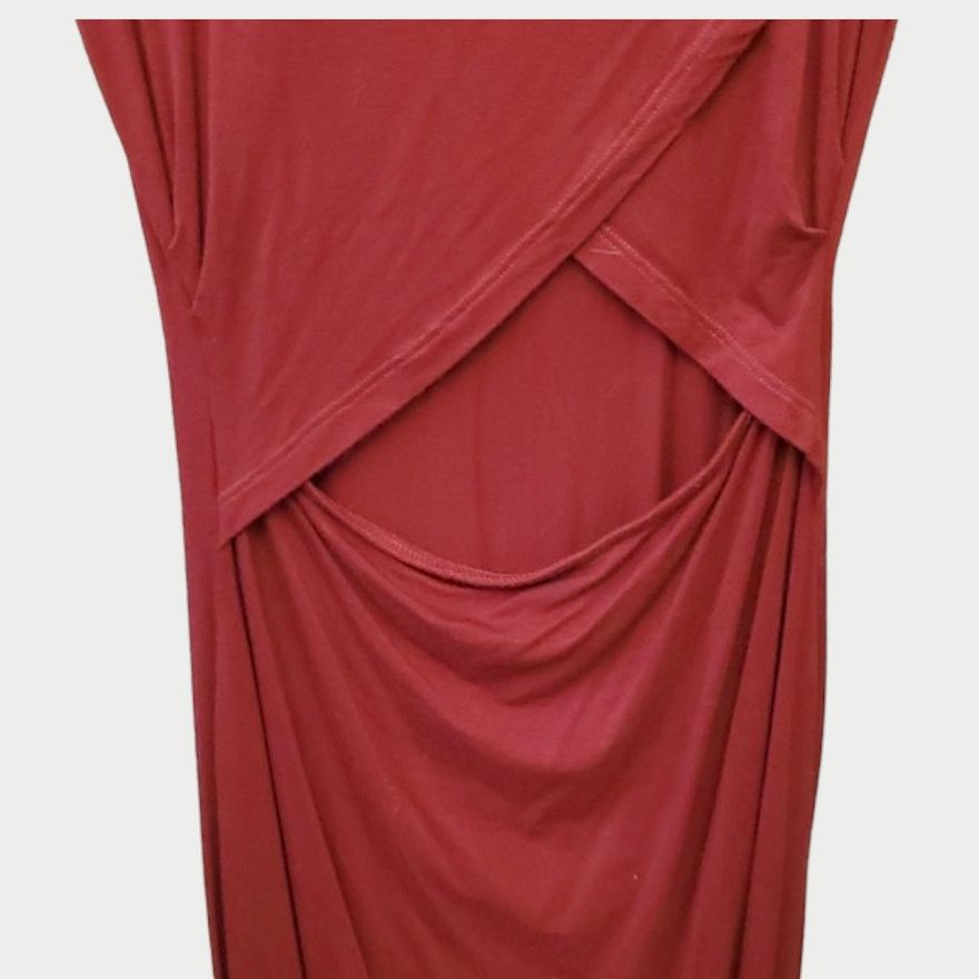 Vintage Charlotte Russe Burgundy Bodycon Midi Cutout Dress Size XS / US 0-2 / IT 36-38 - 4 Thumbnail