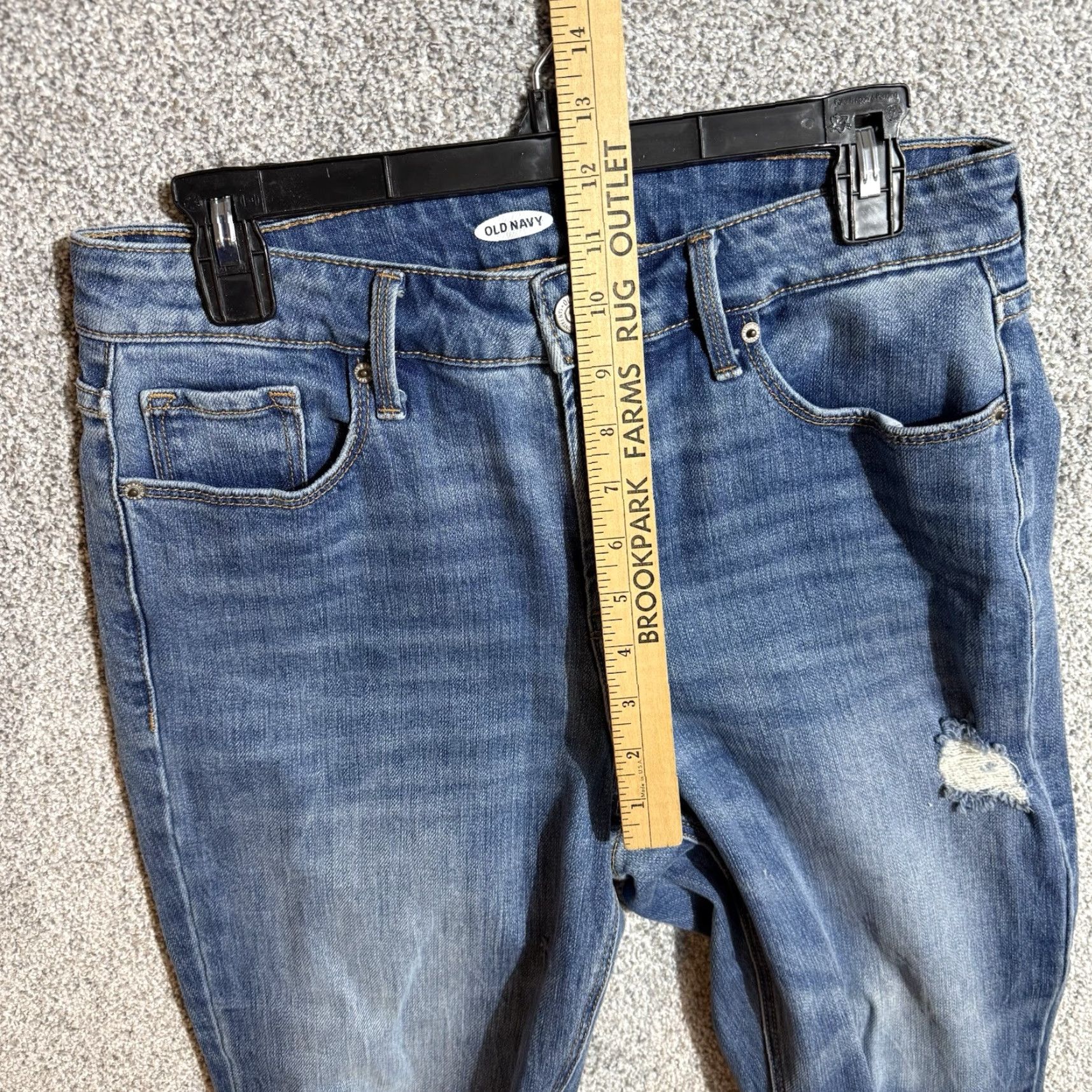 Old Navy VINTAGE Old Navy Jeans Womens Size 10 Power Straight Distressed Ripped Grunge Streetwear Jeans Womens Regular Blue 5-Pocket Denim Mid Rise Size 32" / US 10 / IT 46 - 5 Thumbnail