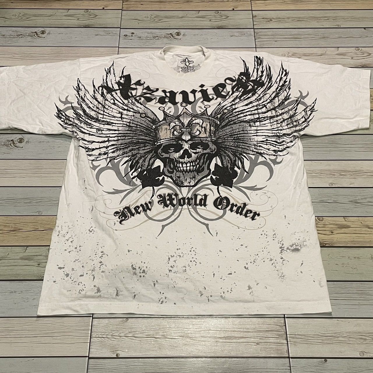 Affliction × Ed Hardy × Tapout Rare Wings Cross Tee Y2K Affliction Style Size US XXL / EU 58 / 5 - 1 Thumbnail