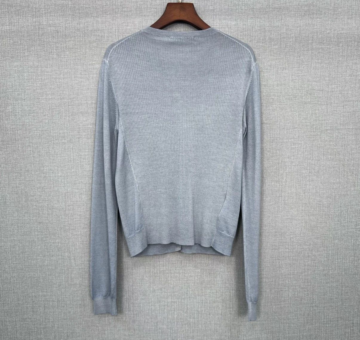 Prada Prada Dusty Blue Pocket Detail Long Sleeve Knit Cardigan Size M / US 6-8 / IT 42-44 - 2 Thumbnail