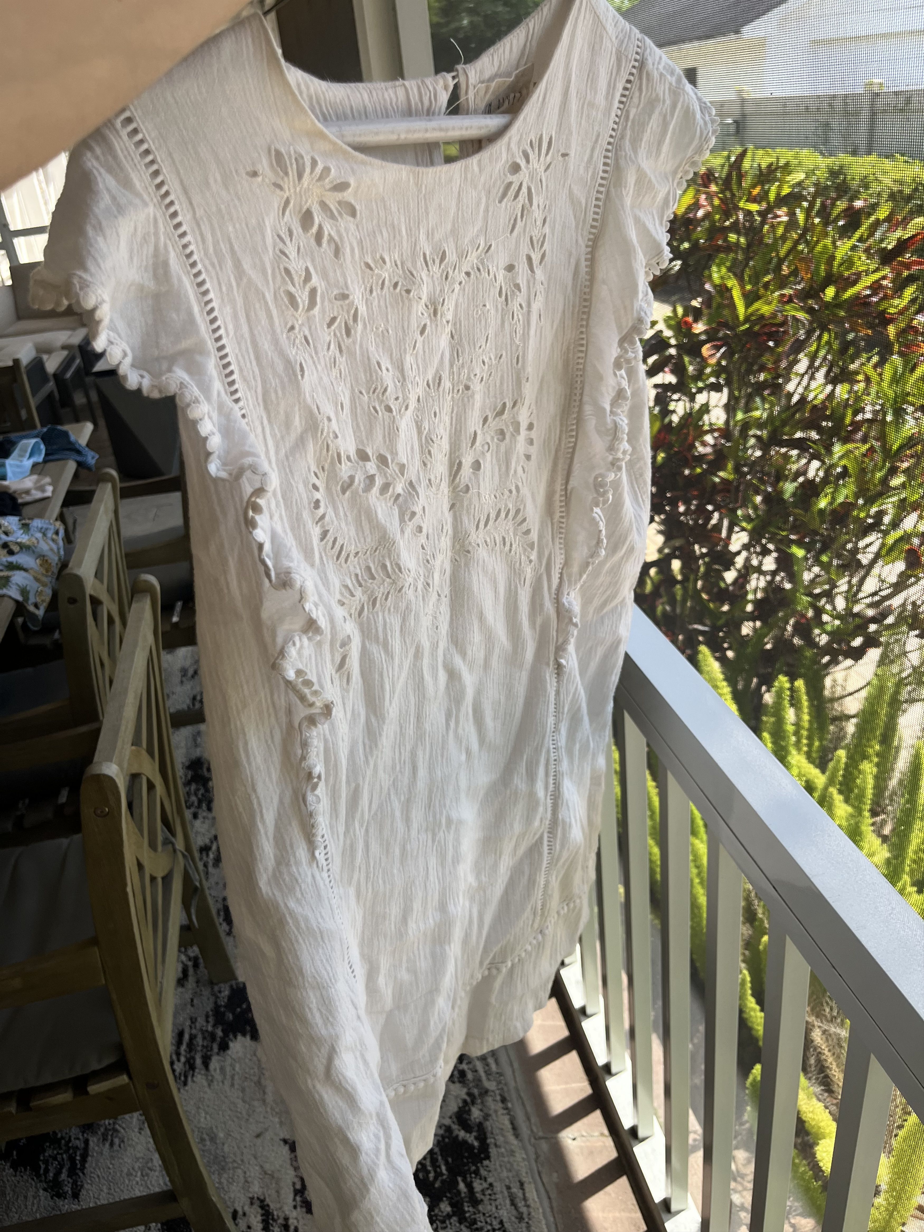 Vintage White Summer Beach Dress Size M / US 6-8 / IT 42-44 - 4 Thumbnail
