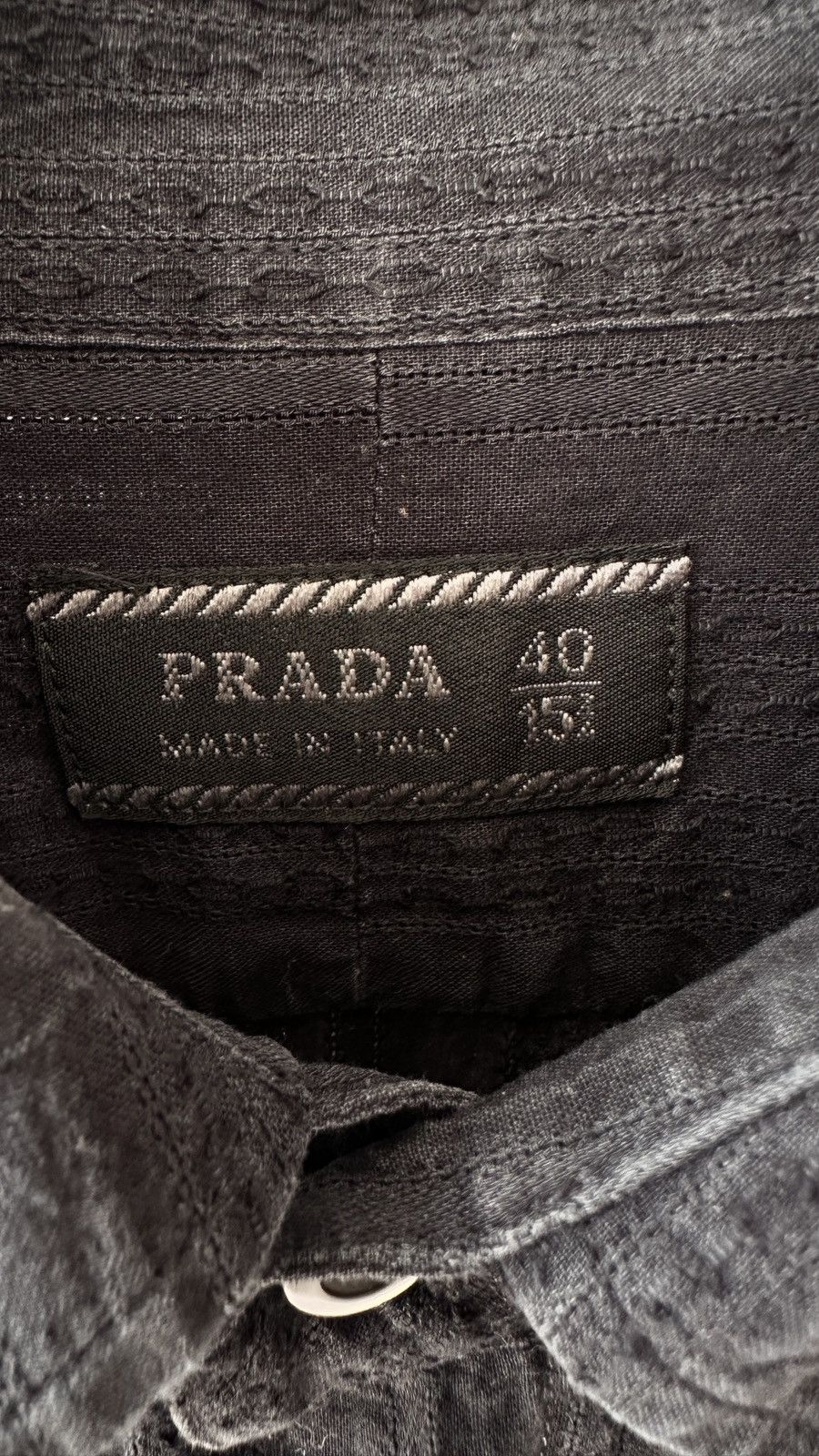 Prada ⁠PRADA Textured Jacquard Cotton Long Sleeve Shirt Size M Size US M / EU 48-50 / 2 - 7 Thumbnail