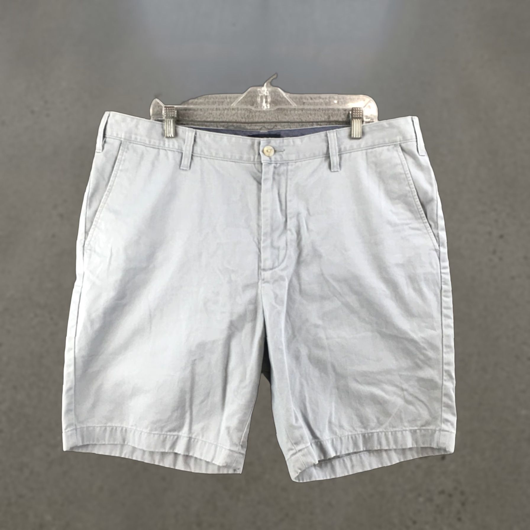 Nautica Nautica Chino Shorts Mens 38W Gray Cotton Pull On Zip Fly Button Front Casual Size US 38 / EU 54 - 1 Thumbnail