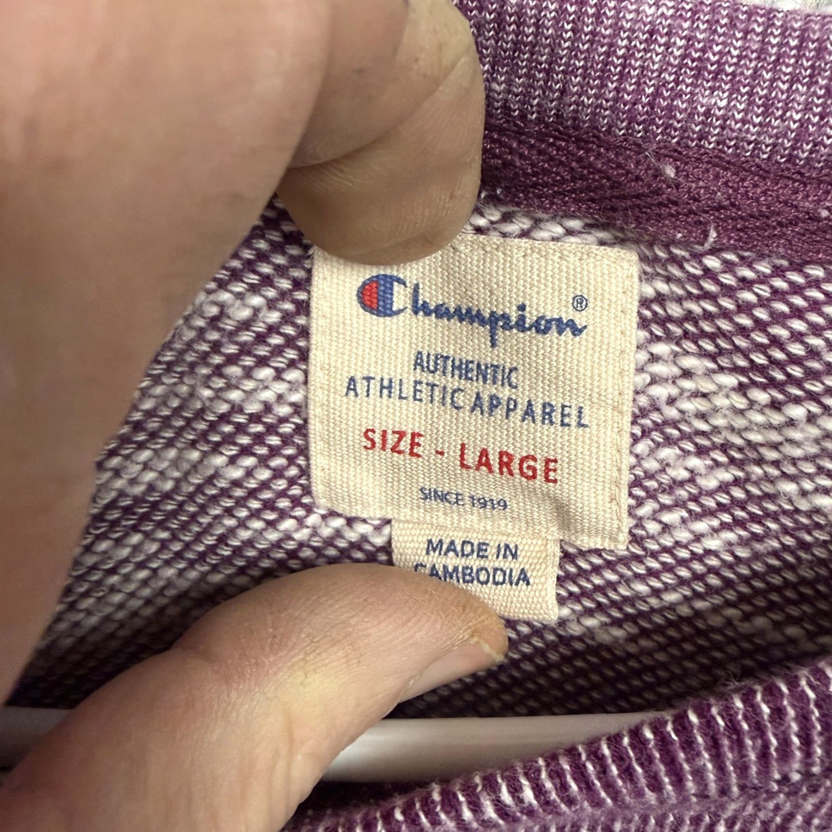 Champion Champion Sweater Womens L Purple Raglan Sleeve Knit Marled Lightweight Casual Athleticwear Size L / US 10 / IT 46 - 5 Thumbnail