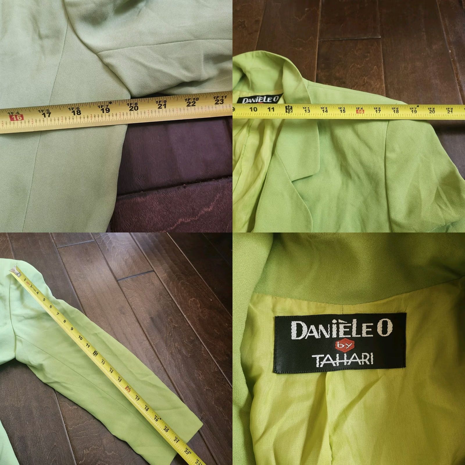 Vintage Tahari Daniele O by Tahari Women's Blazer Green One Button Size 10 Dry Clean Only Stains Vintage No Regular Jacket Mens? Size L / US 10 / IT 46 - 9 Thumbnail