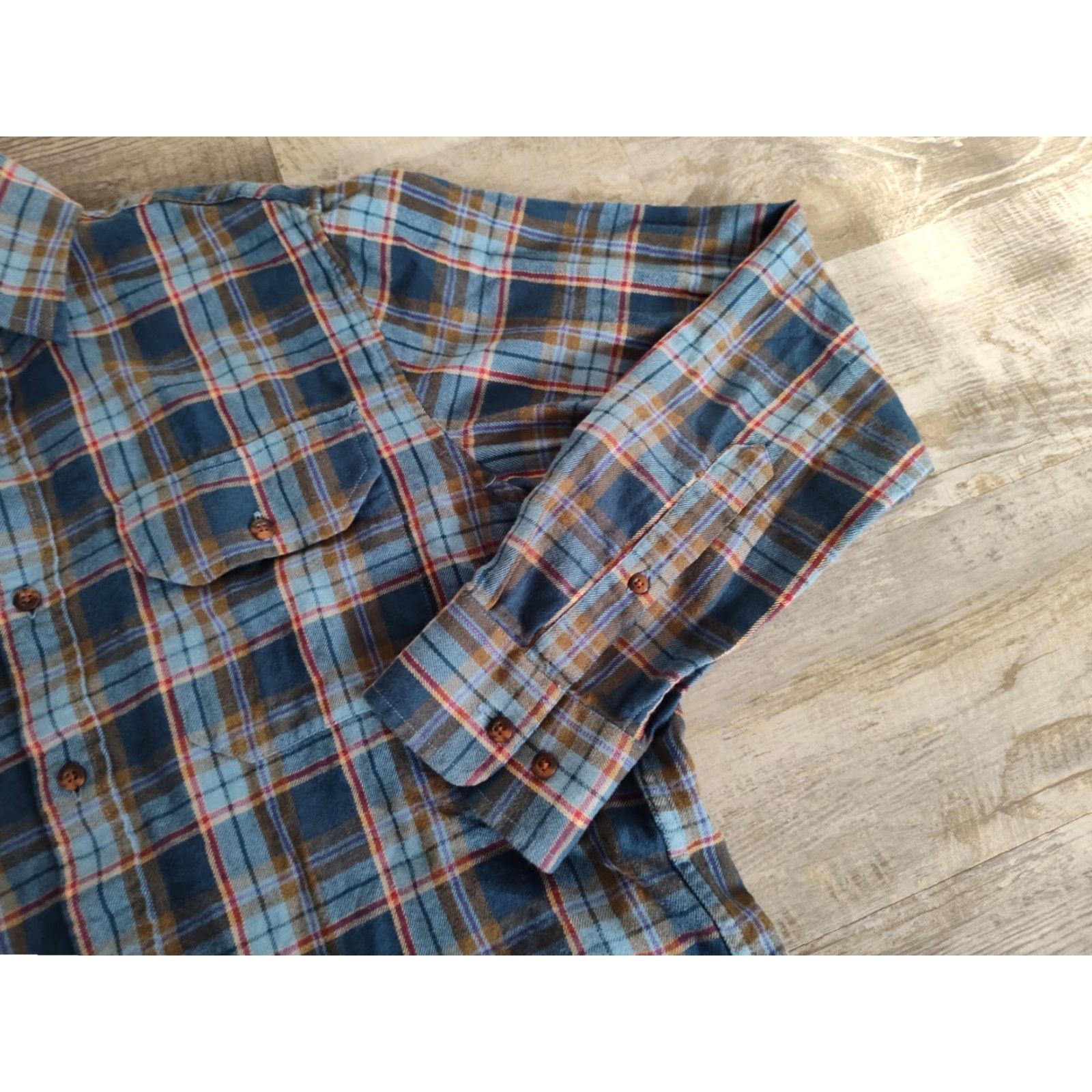 Pendleton VINTAGE Pendleton Bridger Mens Blue Plaid Flannel Button-Down Shirt Medium Casual Winter Wool Cotton Size US M / EU 48-50 / 2 - 4 Thumbnail