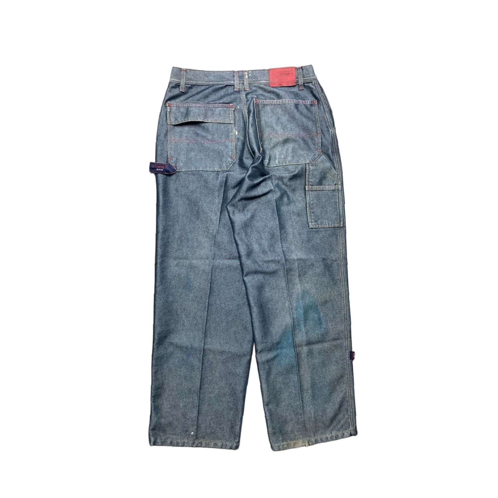 Tommy Hilfiger VINTAGE Tommy Hilfiger Jeans Baggy Hip Hop 34x32 Men Blue Baggy Carpenter JNCO Style Skater 90s Modern Size US 34 / EU 50 - 1 Thumbnail