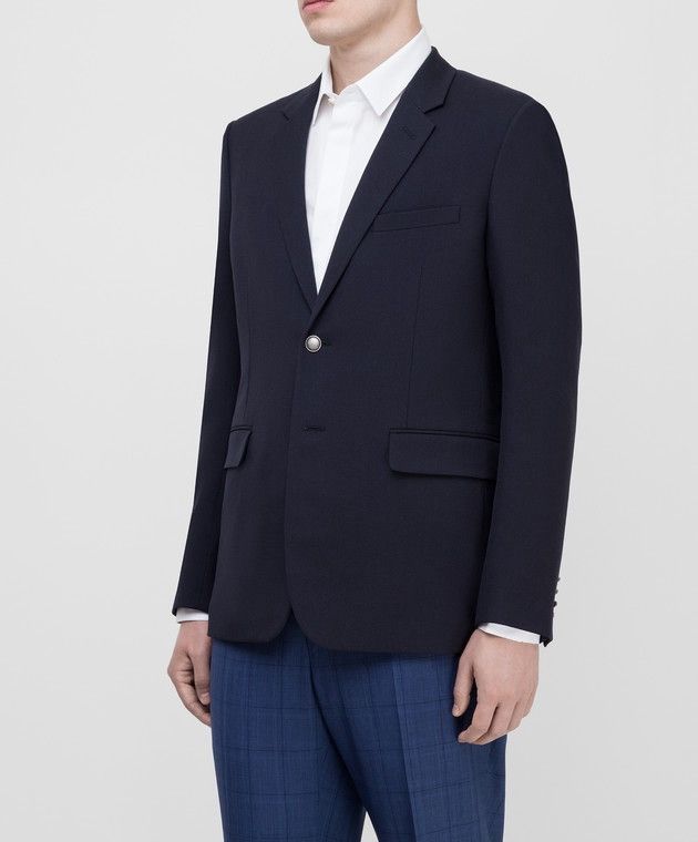 Saint Laurent Paris Saint Laurent Paris - Navy Blue Wool Blazer Size 46S - 2 Thumbnail