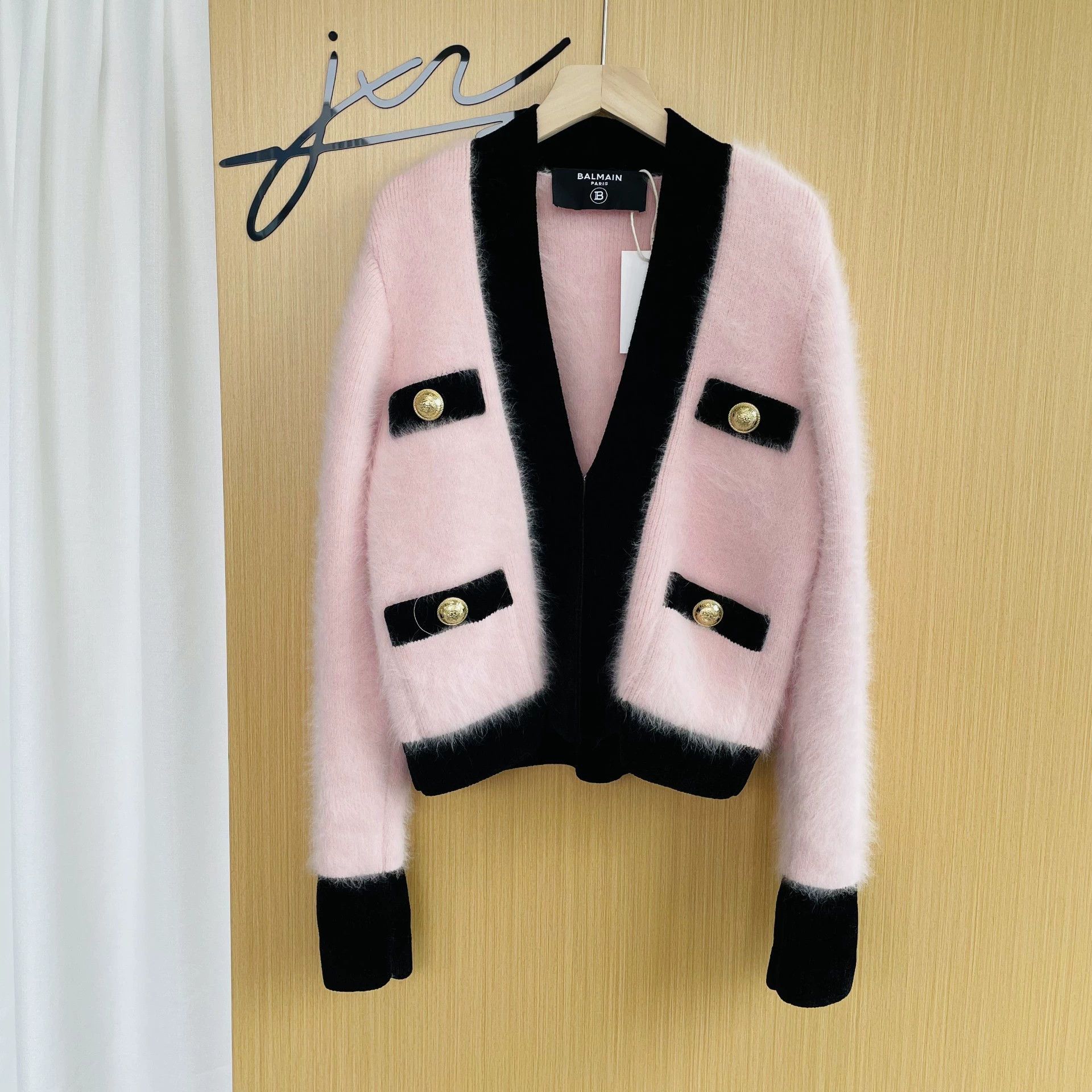 Balmain BALMAIN Women's Pink Rabbit Fur Limited Cardigan 34 99 New Size XXS / US 00 / IT 34 - 1 Thumbnail