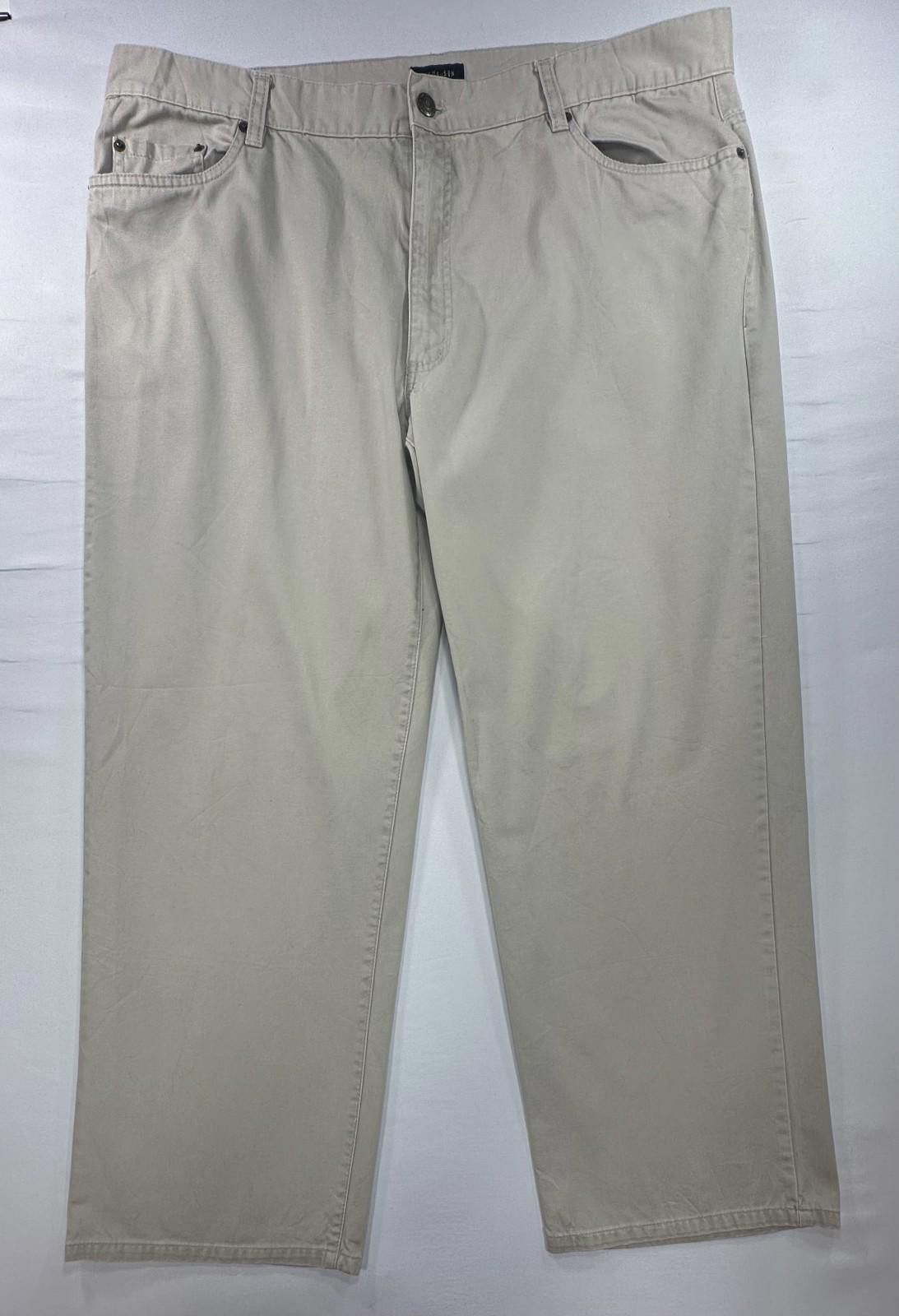 Van Heusen Van Heusen 100% Cotton Flat Front Chinos Brown Mens 40/30 Size US 40 / EU 56 - 1 Thumbnail