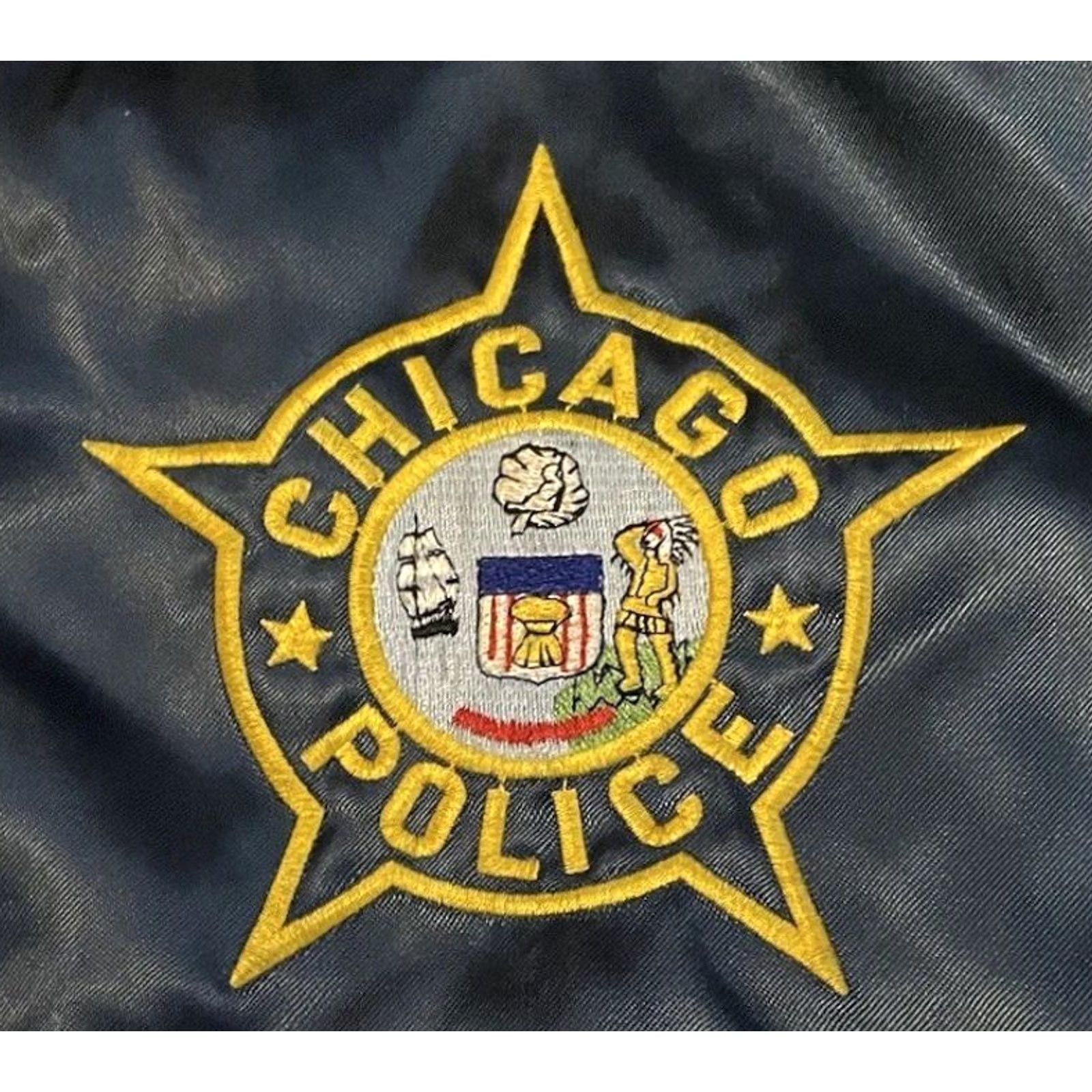 Vintage Vtg 80s Chicago Police Satin Jacket L XL Illinois Army Military Grunge 70s Size US L / EU 52-54 / 3 - 2 Thumbnail