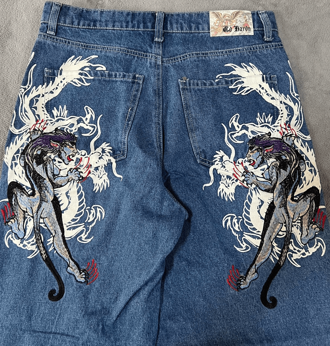 Ed Hardy ed hardy dragon embroidered baggy jeans Size US 40 / EU 56 - 4 Thumbnail