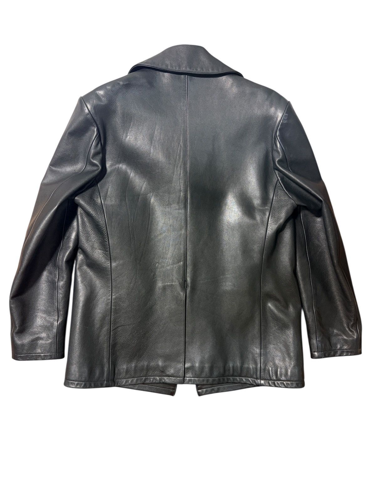 Chrome Hearts CHROME HEARTS Leather Pea Coat Size US L / EU 52-54 / 3 - 2 Thumbnail