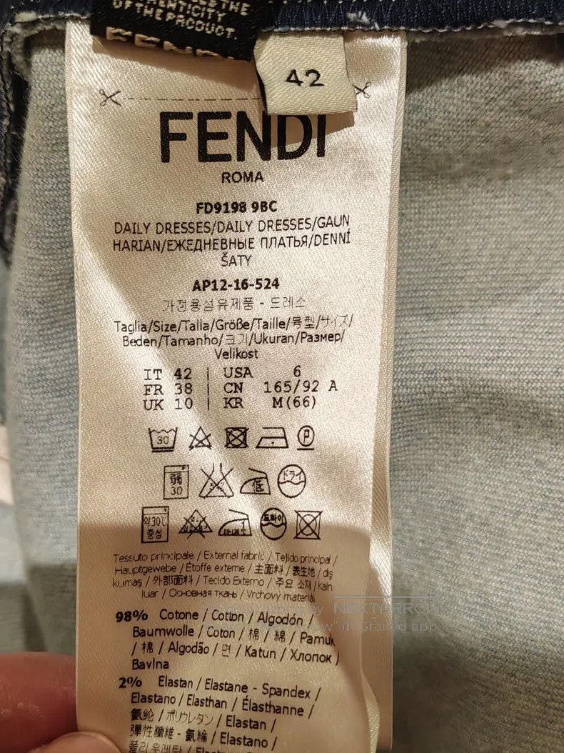 Fendi Fendi Light Blue Floral Embellished Strapless Denim Dress Size S / US 4 / IT 40 - 4 Thumbnail
