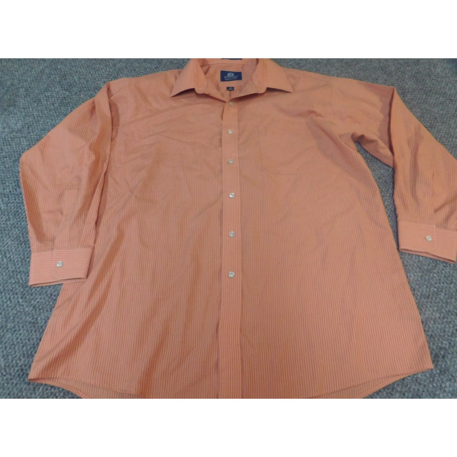 Stafford Stafford Shirt Mens Button-Up 17 Striped Pink Cotton Long Sleeve Collared Button-Down Modern - Size US XL / EU 56 / 4 - 2 Thumbnail
