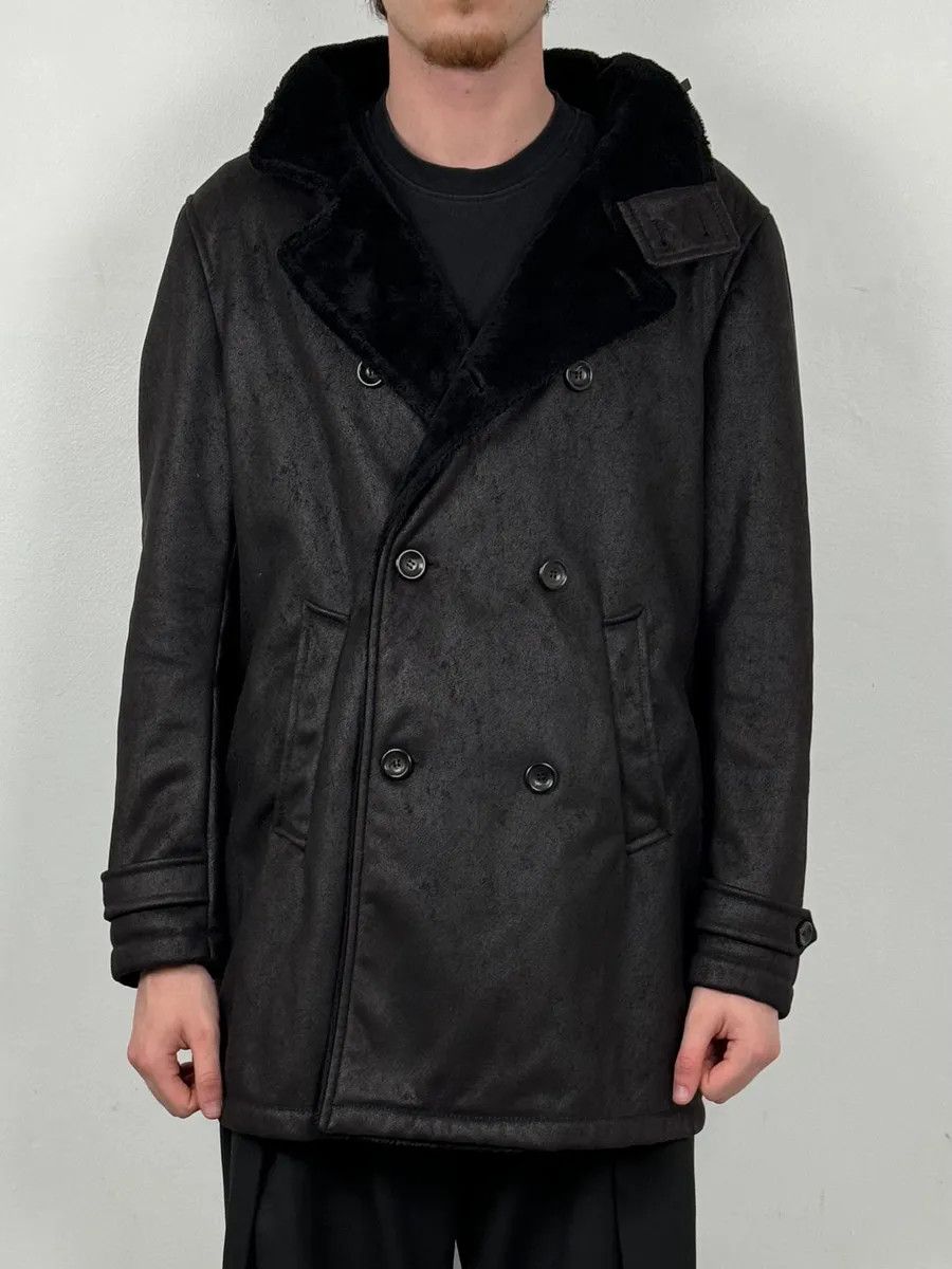 Armani Collezioni Armani Collezioni Black Double-Breasted Caban Coat Size US M / EU 48-50 / 2 - 1 Thumbnail