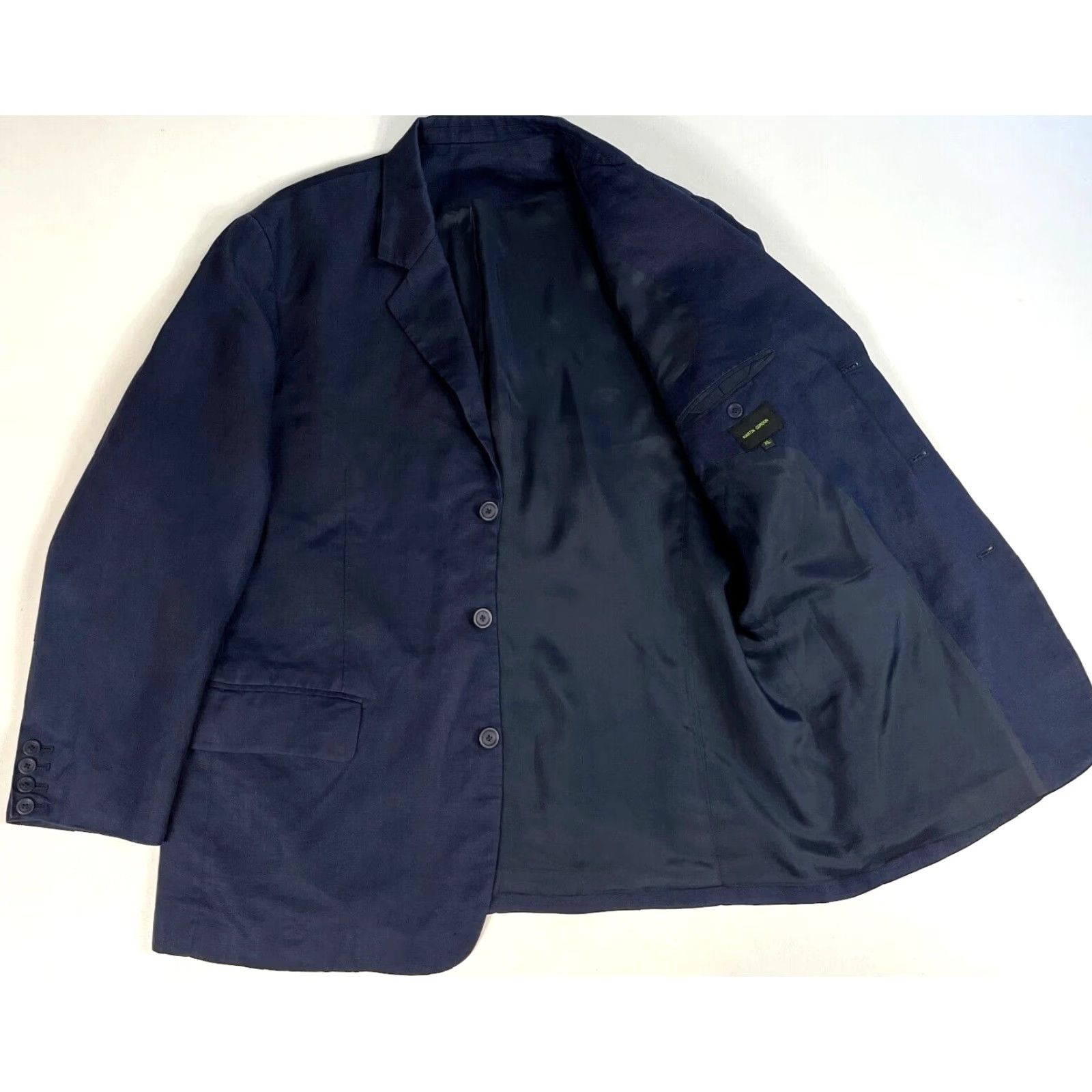 Vintage VINTAGE Martin Gordon Sport Coat Jacket Men’s Linen Navy XL Adults Regular Size XL Navy 100% Linen Jacket Classic Button Size US XL / EU 56 / 4 - 3 Thumbnail