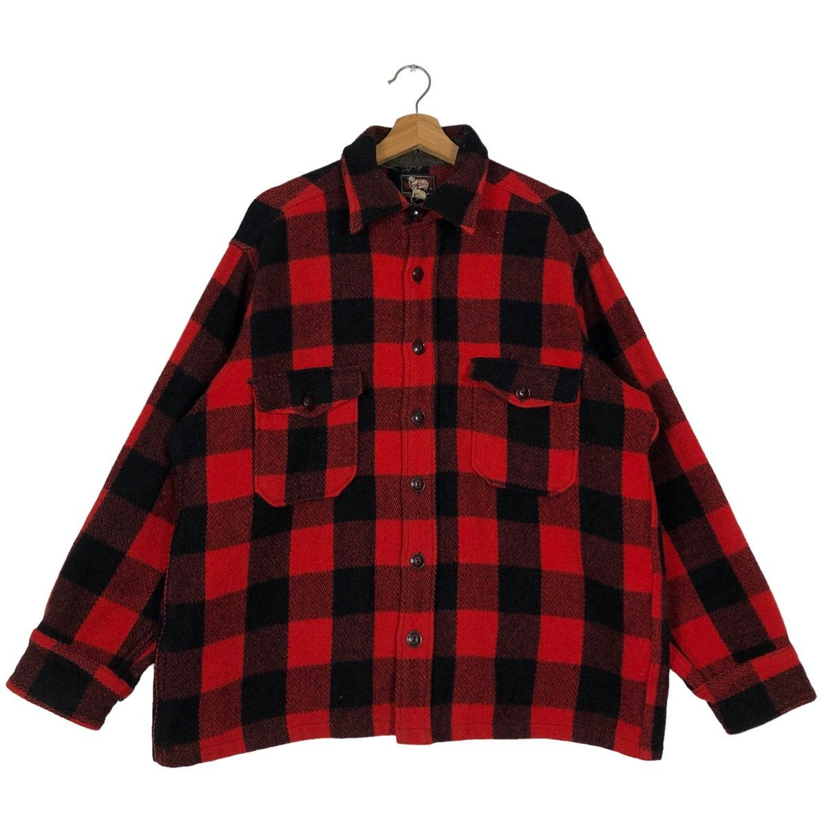 Vintage 🔥70’s Vintage Woolrich Wool Jacket Work Tartan Design Size US M / EU 48-50 / 2 - 1 Thumbnail