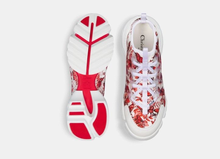 Dior o1w1db11224 D-Connect Sneakers in Red & White Size US 8 / IT 38 - 4 Thumbnail