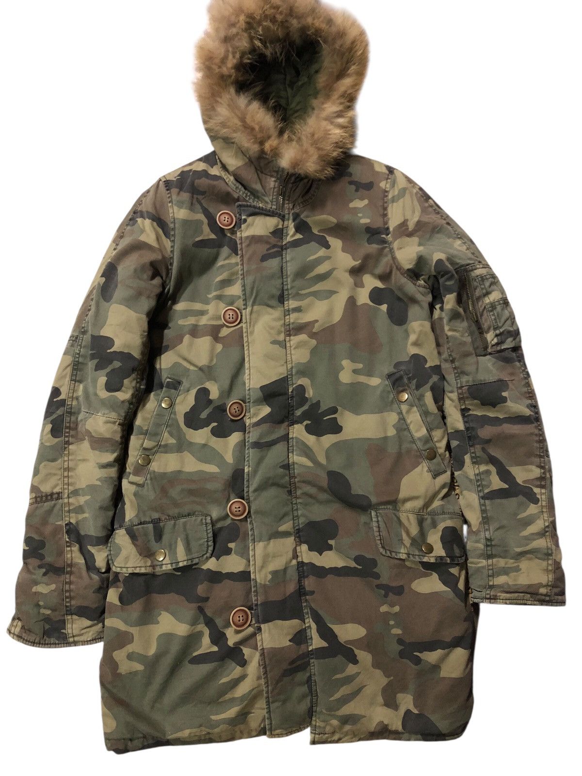 Japanese Brand Fakedelic co ltd Air Force US Army Raccoon Fur Hooded Parkas Size S / US 4 / IT 40 - 1 Thumbnail
