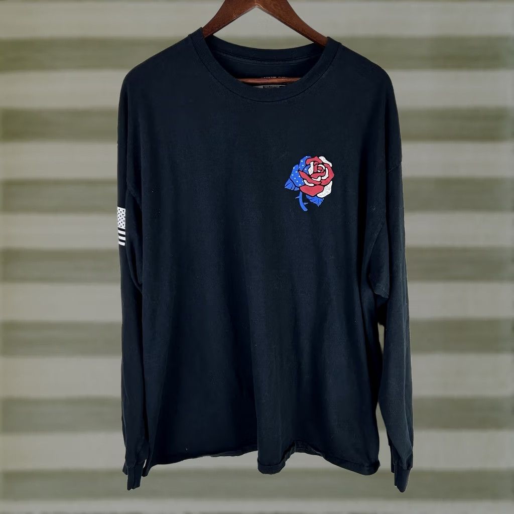 Vintage Grunt Style Long Sleeve Shirt Mens 2X Black One Flag One Land One Heart Cowboy Patriotic Logo Crew Neck T-Shirt Size US XXL / EU 58 / 5 - 1 Thumbnail