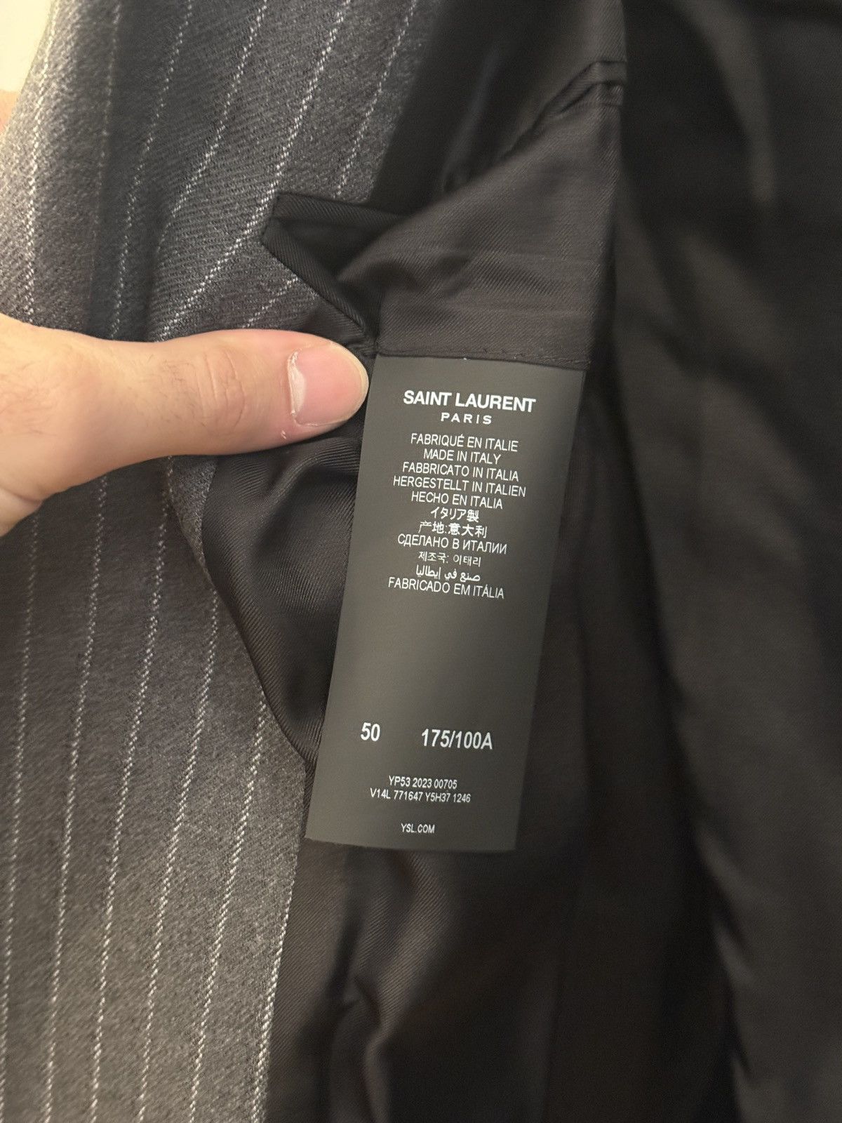 Saint Laurent Paris Oversized Pinstripe Double Breasted Blazer Size 50R - 10 Thumbnail