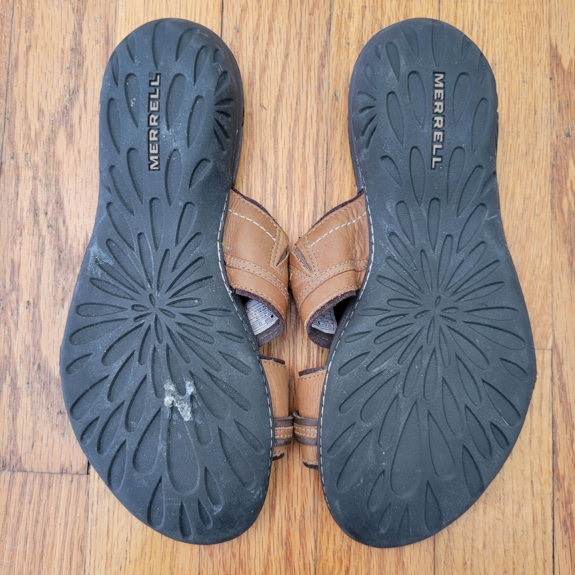 Merrell Merrell Piccolo Brown Leather Slide Sandals 8 Summer Cruise Size US 8 / IT 38 - 6 Thumbnail