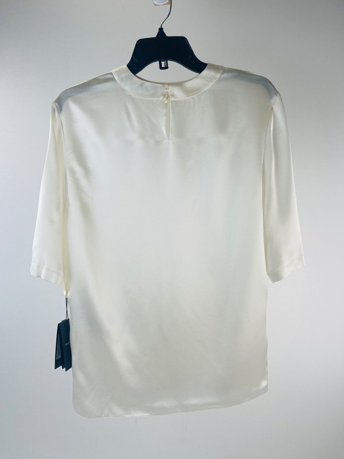 Saint Laurent Paris oc11z0126 771031 T Shirt in Silk satin in White Size US L / EU 52-54 / 3 - 6 Thumbnail