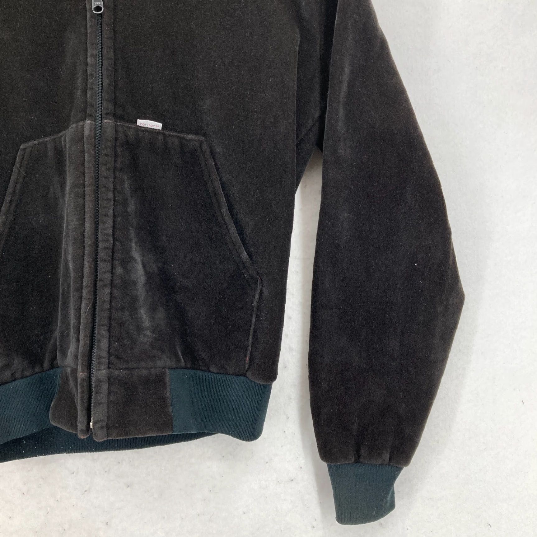 Carhartt VINTAGE Carhartt Jacket Rugged Mens M Hooded Full Zip USA 764 Black Knit Lined Polyester Nylon - Carhartt Rugged Wear Size US M / EU 48-50 / 2 - 3 Thumbnail