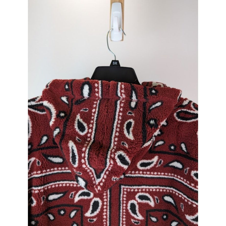 Amiri o1rshd1 Printed Bandana Fleece Hoodie in Red/Black Size US S / EU 44-46 / 1 - 16 Thumbnail