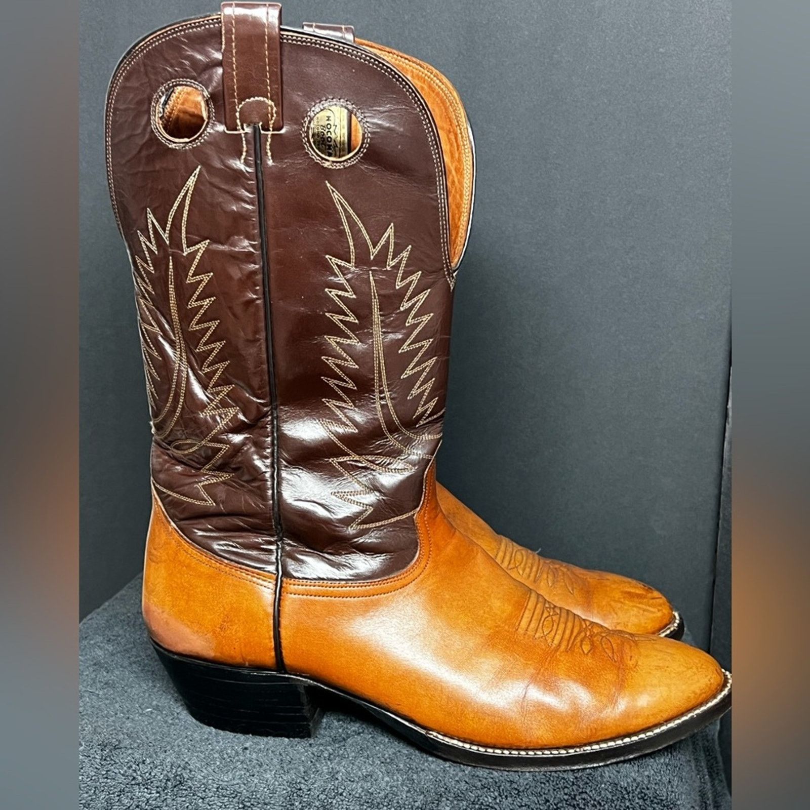 Nocona NOCONA 21200 Cowboy Peanut Butter Tan Leather Boots Men 13 D Size US 13 / EU 46 - 2 Thumbnail