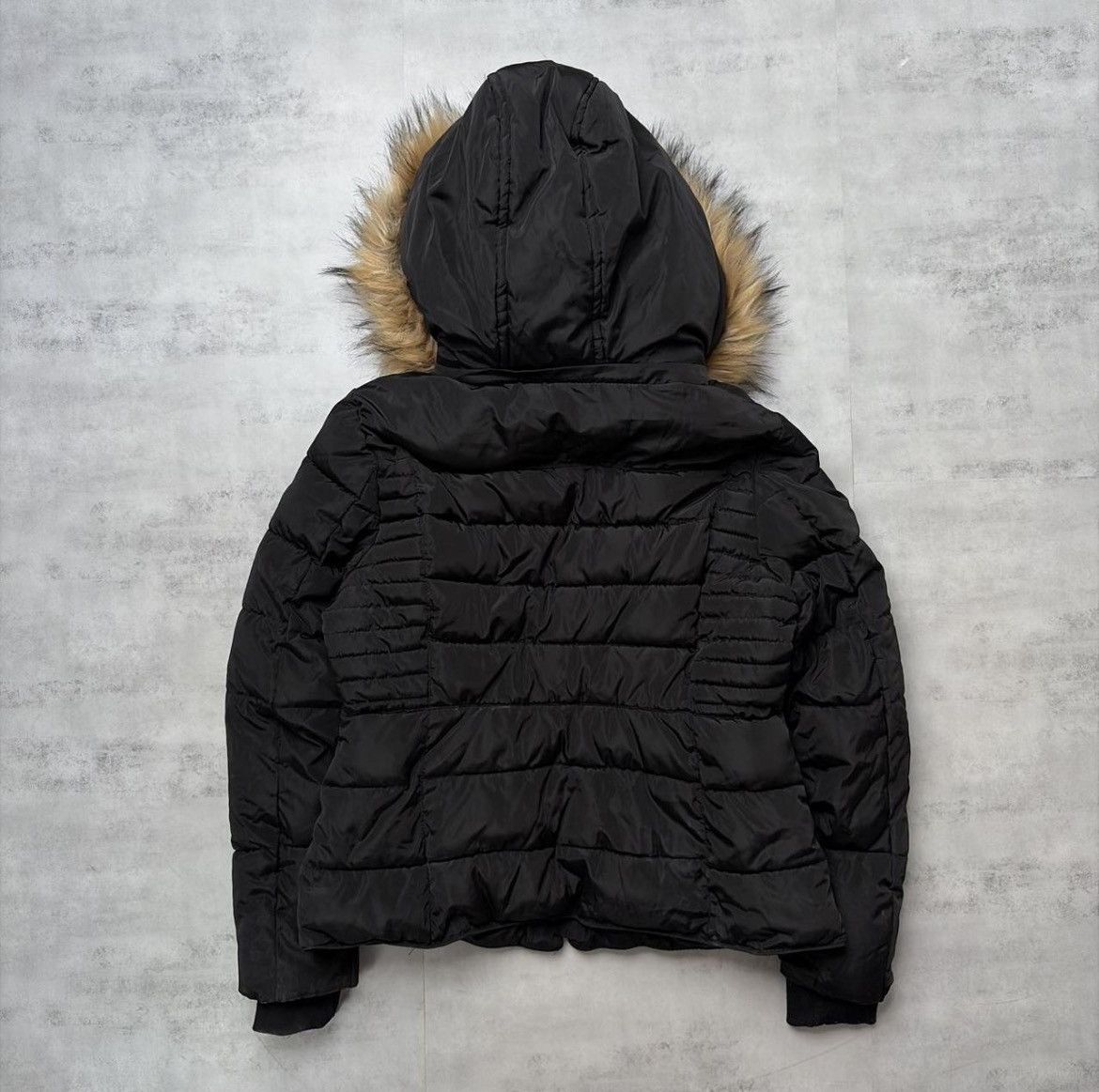 Other Y2K Black JP USA Grunge Faux Fur Hooded Puffer Jacket Size M / US 6-8 / IT 42-44 - 6 Thumbnail
