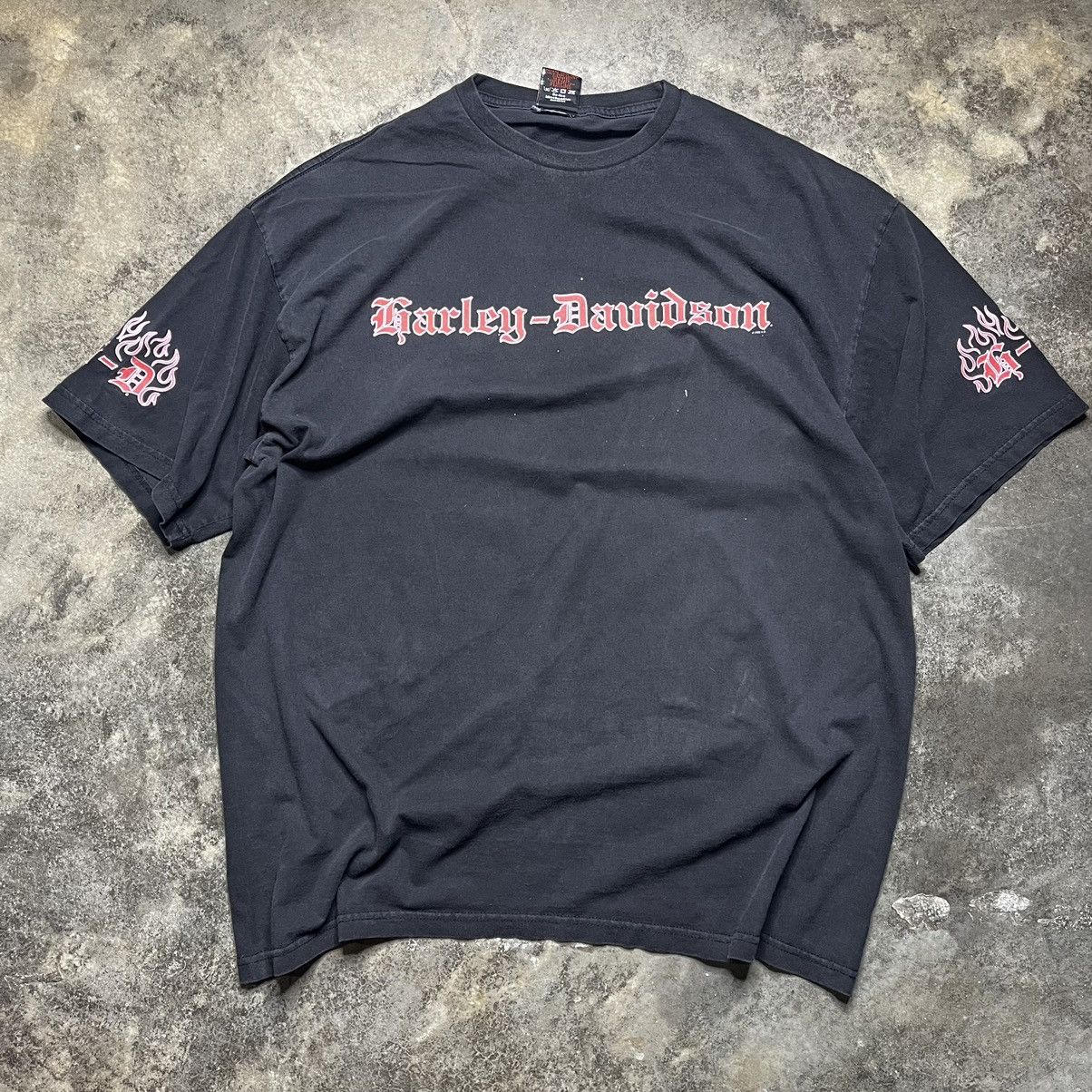 Harley Davidson × Vintage vintage harley davidson baggy fire thrashed tshirt Size US XXL / EU 58 / 5 - 2 Thumbnail